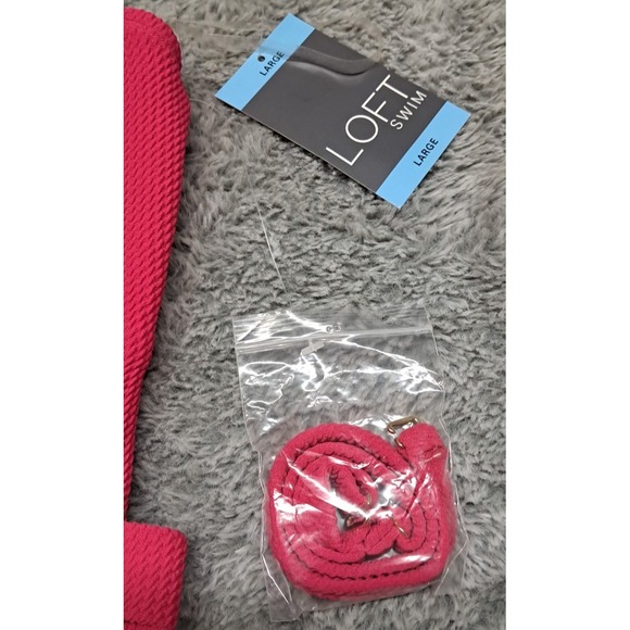 New Loft Swim Swimsuit Womens Sz Large Asymmetrical Textured One-Piece Shoulder - Picture 3 of 12